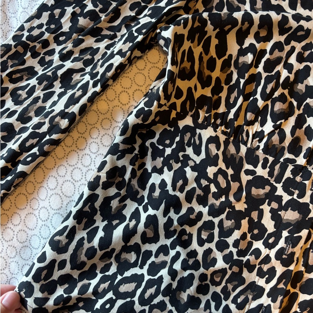 Vero Moda Animal Print Blouse - Black and Tan